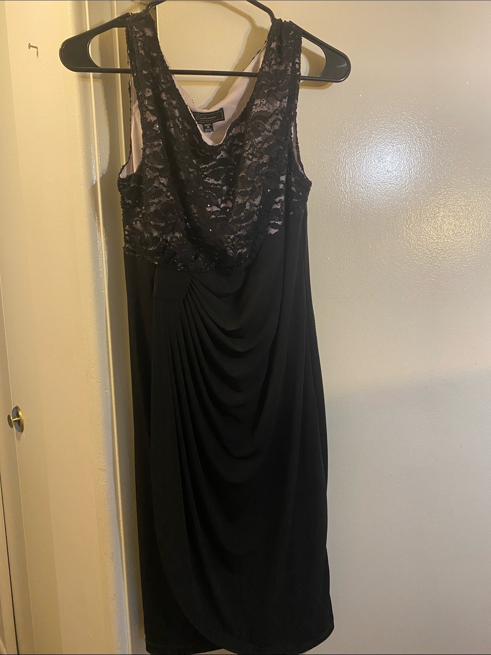 Dress Barn Black Lace Bodice Midi Dress